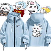 人気キャラ プリント ジャケット 楽しい生活 防風 防寒 ユニセックス プリント カジュアル アウター