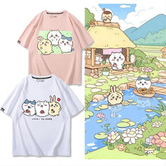 人気キャラ プリント トップス ゆったりとした生活 ユニセックス 半袖Tシャツ