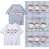 人気キャラ プリント トップス 鯛焼き ユニセックス 半袖Tシャツ