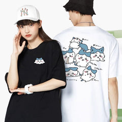 人気キャラ プリント トップス ハチの日常 ユニセックス 半袖Tシャツ