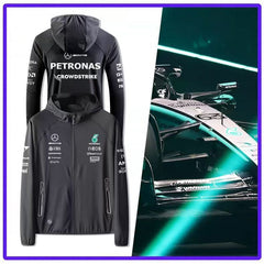 スポーツ&カルチャー プリント F1モータースポーツ風 薄手 メンズ バイク用 UVカットジャケット