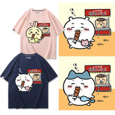 人気キャラ プリント トップス 焼きまんじゅう ユニセックス 半袖Tシャツ