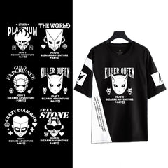 人気キャラ プリント トップス スタンドパワー ユニセックス 半袖Tシャツ