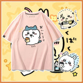 人気キャラ プリント トップス 食いしん坊の日常 ユニセックス 半袖Tシャツ