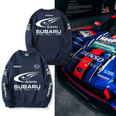 スポーツ&カルチャー プリント トップス モータースポーツテイスト ユニセックス 長袖 スウェット