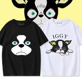 人気キャラ プリント トップス IGGY ユニセックス 半袖Tシャツ