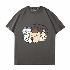 人気キャラ プリント トップス ハーッ!! ユニセックス 半袖Tシャツ