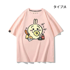 人気キャラ プリント トップス もぐもぐ戦士 ユニセックス 半袖Tシャツ