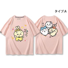 人気キャラ プリント トップス 集団遠足 ユニセックス 半袖Tシャツ