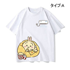 人気キャラ プリント トップス エアコン ユニセックス 半袖Tシャツ