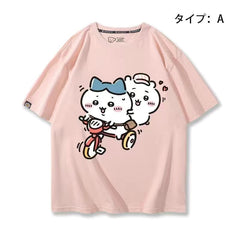 人気キャラ プリント トップス 楽しい時間 ユニセックス 半袖Tシャツ