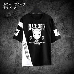 人気キャラ プリント トップス スタンドパワー ユニセックス 半袖Tシャツ