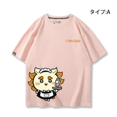 人気キャラ プリント トップス スイーツ店 ユニセックス 半袖Tシャツ