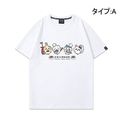 人気キャラ プリント トップス ぽっちゃり ユニセックス 半袖Tシャツ