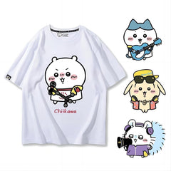 人気キャラ プリント トップス グループ ユニセックス 半袖Tシャツ