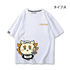 人気キャラ プリント トップス スイーツ店 ユニセックス 半袖Tシャツ