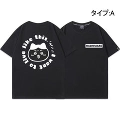 人気キャラ プリント トップス アイコン ユニセックス 半袖Tシャツ
