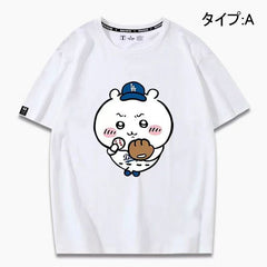 人気キャラ プリント トップス 野球 ユニセックス 半袖Tシャツ