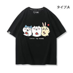 人気キャラ プリント トップス ゆったりとした生活 ユニセックス 半袖Tシャツ