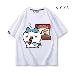 人気キャラ プリント トップス 焼きまんじゅう ユニセックス 半袖Tシャツ