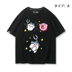 人気キャラ プリント トップス 遊ぶ ユニセックス 半袖Tシャツ