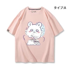 人気キャラ プリント トップス お昼の時間 ユニセックス 半袖Tシャツ