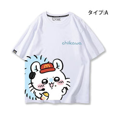 人気キャラ プリント トップス アルバイト ユニセックス 半袖Tシャツ