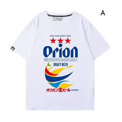 スポーツ&カルチャー プリント トップス 生ビール ユニセックス 半袖Tシャツ