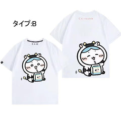 人気キャラ プリント トップス 牛乳 ユニセックス 半袖Tシャツ
