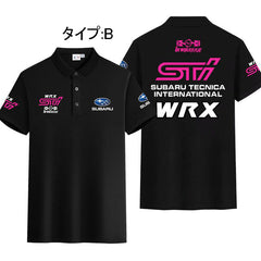 スポーツ&カルチャー プリント トップスレーシンググラフィックプリント ユニセックス 半袖 ポロシャツ