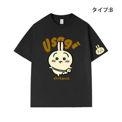 人気キャラ プリント トップス 食いしん坊 ユニセックス 半袖Tシャツ