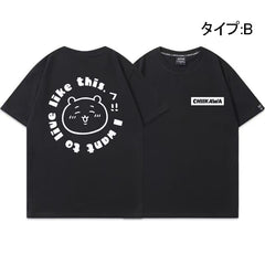 人気キャラ プリント トップス アイコン ユニセックス 半袖Tシャツ