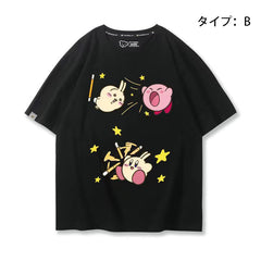 人気キャラ プリント トップス 遊ぶ ユニセックス 半袖Tシャツ
