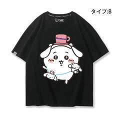 人気キャラ プリント トップス 可愛いショルダーバッグ ユニセックス 半袖Tシャツ