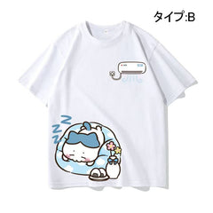 人気キャラ プリント トップス エアコン ユニセックス 半袖Tシャツ