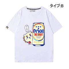 人気キャラ プリント トップス ビール ユニセックス 半袖Tシャツ