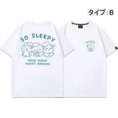 人気キャラ プリント トップス SO SLEEPY ユニセックス 半袖Tシャツ
