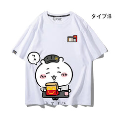 人気キャラ プリント トップス 勤め人 ユニセックス 半袖Tシャツ