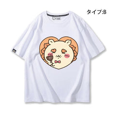 人気キャラ プリント トップス スナック ユニセックス 半袖Tシャツ