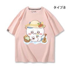 人気キャラ プリント トップス ピク楽しいひととき ユニセックス 半袖Tシャツ