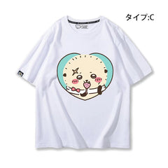 人気キャラ プリント トップス スナック ユニセックス 半袖Tシャツ