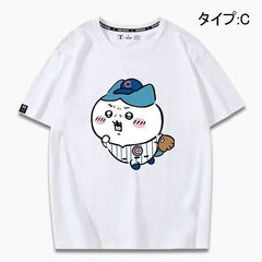 人気キャラ プリント トップス 野球 ユニセックス 半袖Tシャツ