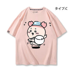 人気キャラ プリント トップス 旅行 ユニセックス 半袖Tシャツ