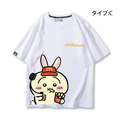 人気キャラ プリント トップス アルバイト ユニセックス 半袖Tシャツ