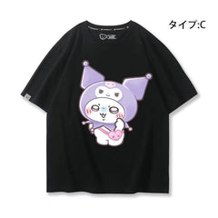 人気キャラ プリント トップス 遠足 ユニセックス 半袖Tシャツ
