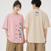 人気キャラ プリント トップス 頑張った一日 ユニセックス 半袖Tシャツ