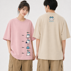 人気キャラ プリント トップス 頑張った一日 ユニセックス 半袖Tシャツ