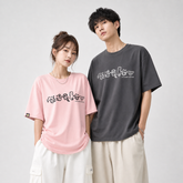 人気キャラ プリント トップス ラインアート風キャラ ユニセックス 半袖 Tシャツ