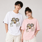 人気キャラ プリント トップス たぬきだもん ユニセックス 半袖Tシャツ
