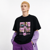 人気キャラ プリント トップス Killer Queen ネコ爆弾 ユニセックス 半袖Tシャツ